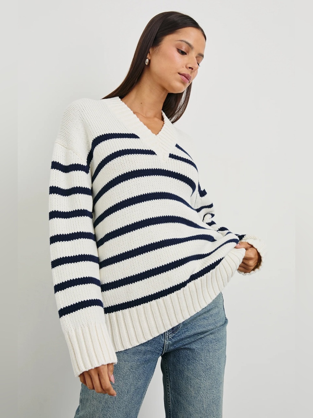 Rails Penny Sweater in Ivory Navy Stripe